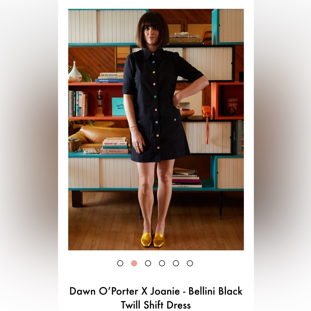 NWT Dawn O’Porter x Joanie Clothing Black Bellini Twill Shift Dress